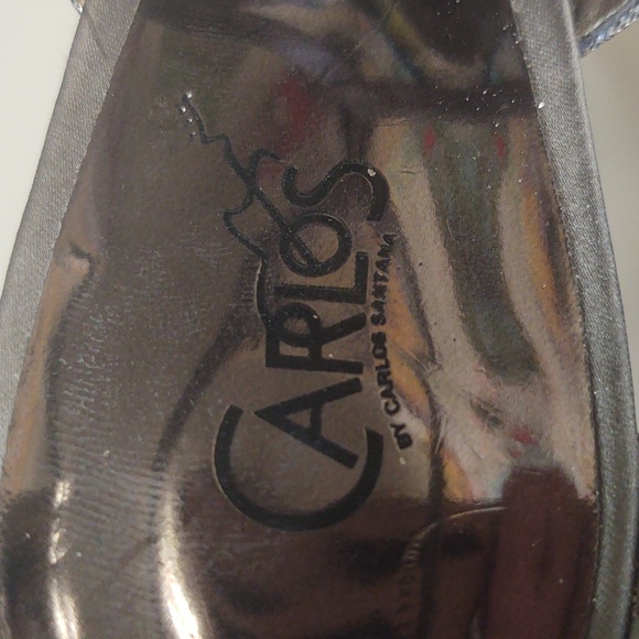 Carlos Santana Metallic Silver Strappy Heels Size 9 - Picture 6 of 7